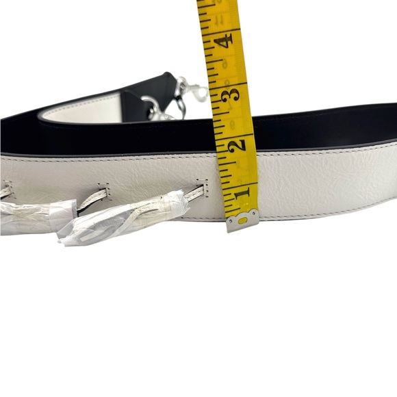 Rebecca Minkoff Sofia Optic White Leather Tassel Guitar Bag Purse Strap - Picture 13 of 16